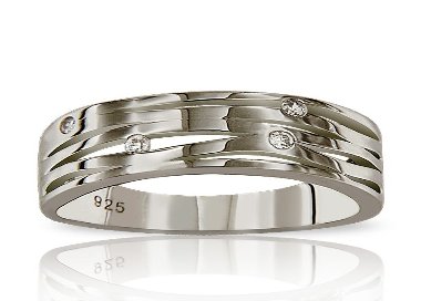 Bague Argent 925/1000 Black Rhodium Oxydes de Zirconium