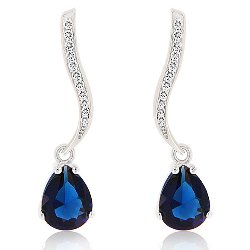 Boucles d'Oreilles Teardrop Argent 925/1000 Oxydes de Zirconium