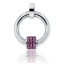 Pendentif INORI Acier Oxydes de Zirconium Fushia