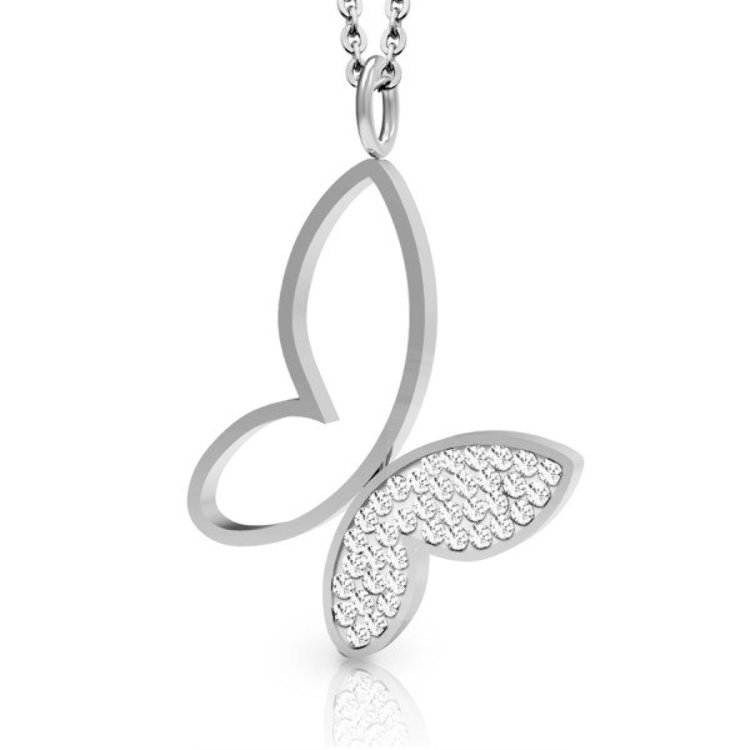 Collier Papillon INORI Acier Oxydes de Zirconium