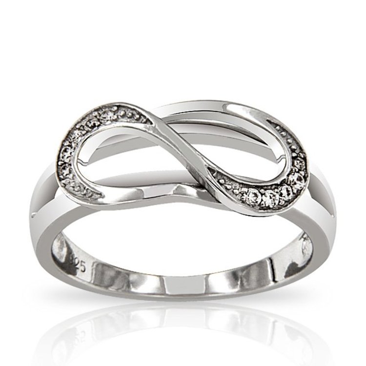 Bague Infinity Argent 925 Symbole Infini Oxydes de Zirconium