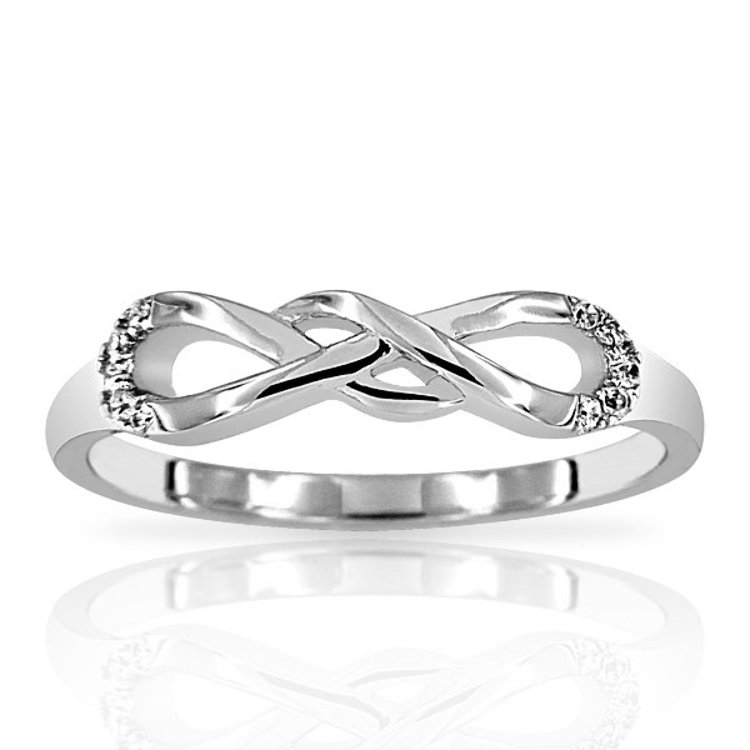 Bague Double Infini Argent 925/1000 Oxydes de Zirconium