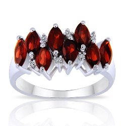 Bague Argent 925 Huit Grenats