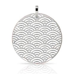 Pendentif INORI Acier et Epoxy Blanc