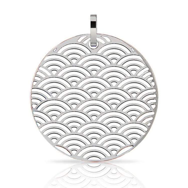 Pendentif INORI Acier et Epoxy Blanc