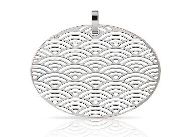 Pendentif INORI Acier et Epoxy Blanc