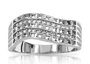 Bague Argent 925 Oxydes de Zirconium Twistée