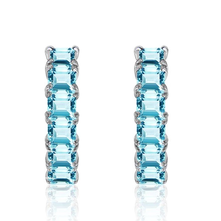 Boucles D'oreilles Visage En Argent 925 Avec Jade Bleu Et Topazes – Pièce Unique, Style Ethnique