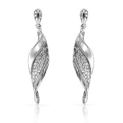 Boucles d'Oreilles Flamme Argent 925/1000 Oxydes de Zirconium
