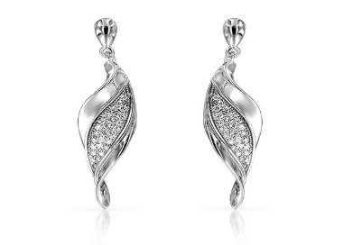 Boucles d'Oreilles Flamme Argent 925/1000 Oxydes de Zirconium
