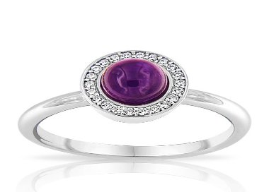 Bague Cabochon Argent 925 Améthyste