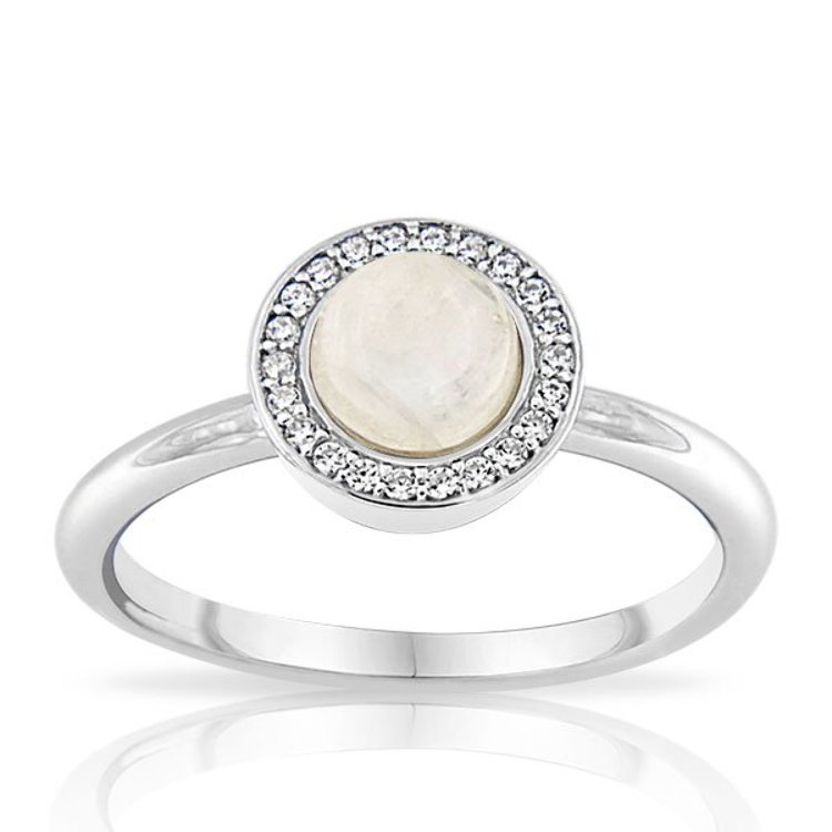 Bague Cabochon Argent 925 Pierre de Lune