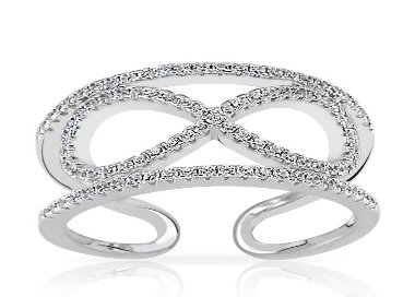 Bague Forme Infini Argent 925/1000 Oxydes de Zirconium