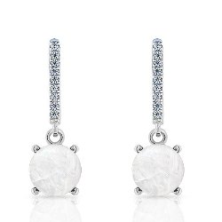 Boucles d'Oreilles Cabochon Argent 925/1000 Pierres de Lune