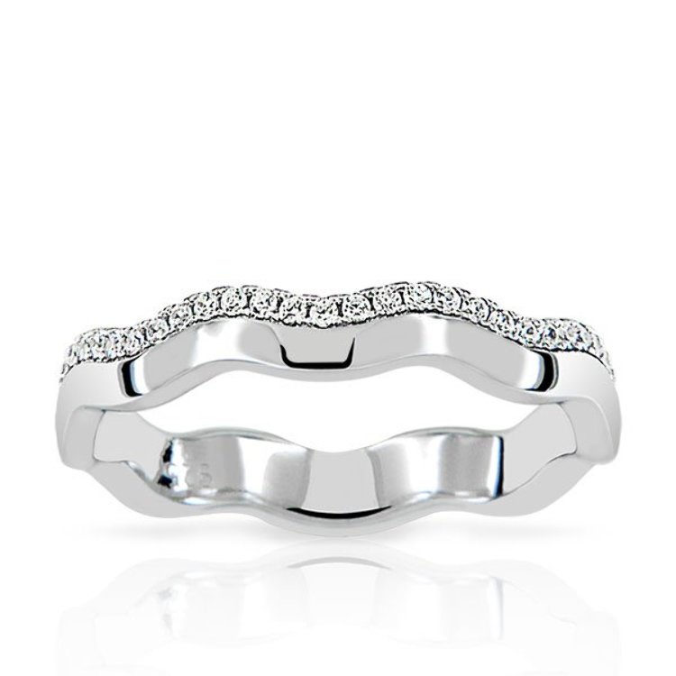 Alliance Argent 925/1000 Oxydes de Zirconium design vague Alliance Argent 925/1000 Oxydes de Zirconium design vague