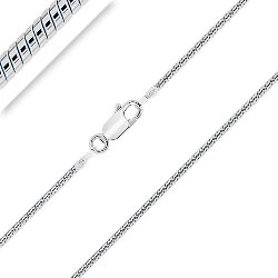 Chaîne Maille Serpent 1.5 mm Argent 925/1000 Rhodié  40-45-50-55-60-65-70 cm