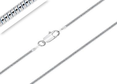 Chaîne Maille Serpent 1.5 mm Argent 925/1000 Rhodié  40-45-50-55-60-65-70 cm