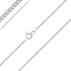 Chaîne Maille Gourmette Diamantée 1.2 mm Argent 925/1000 Rhodié 40-45-50-55-60-65-70 cm