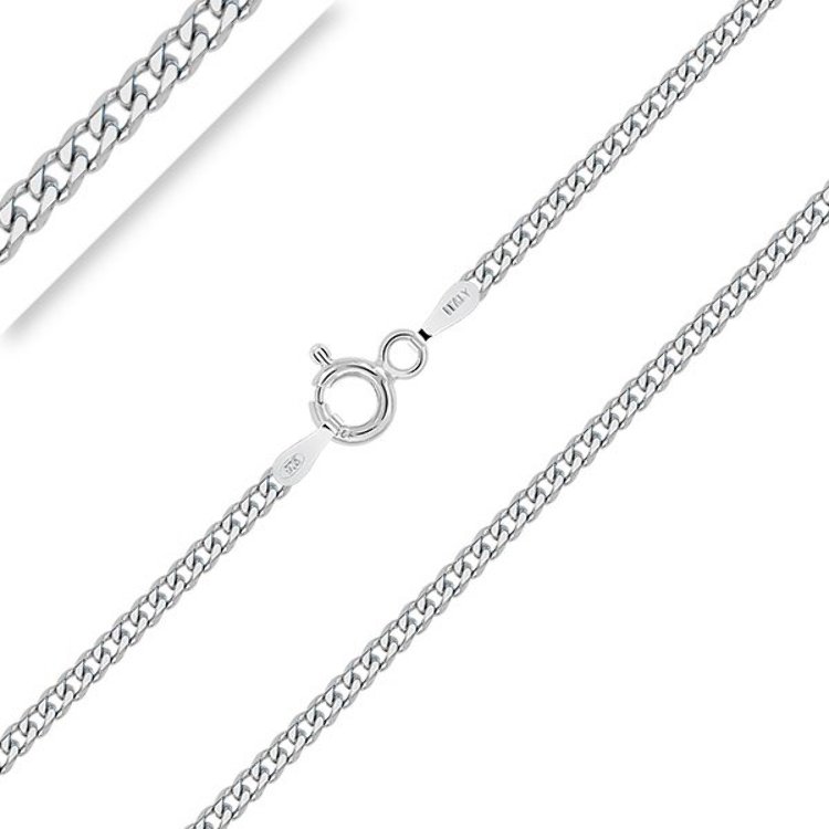 Collier Chaîne En Argent 925 - Longueur 40/46/51 Cm, Largeur 1,2 Mm - Cadeau Femme/homme, Certifié Made In Italy