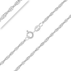 Chaîne Argent 925 Rhodié Homme Femme Maille Singapour 2 mm 40 à 70 cm