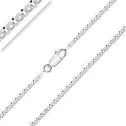 Chaîne Argent 925 Rhodié Homme et Femme Maille Jaseron 2 mm 40 à 70 cm