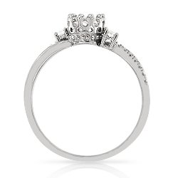 Solitaire Argent Rhodié 925/1000 Oxydes de Zirconium