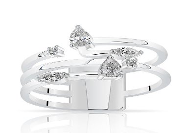 Bague Argent 925/1000 six Oxydes de Zirconium blancs