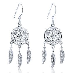Boucles d'Oreilles Attrape Rêve Argent 925/1000 Oxydes de Zirconium