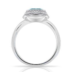 Bague Topaze bleue Argent 925/1000 Zirconiums