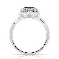 Bague Grenat Argent 925/1000 Zirconiums