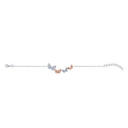 Bracelet Papillons Argent 925/1000 2 tons Plaqué Or Rose