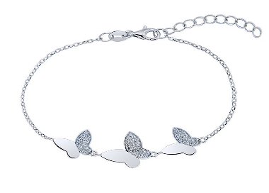 Bracelet 3 Papillons Argent 925/1000
