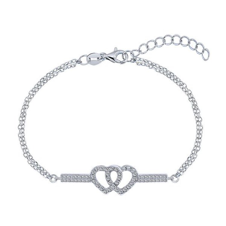 Bracelet Cœurs entrelacés Argent 925