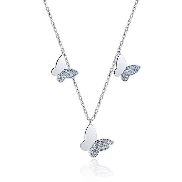 Collier tendance - Collier pendentif en argent 925/1000, zircon, pour femme.