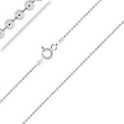 Chaîne Argent Rhodié Maille Boule 1 mm – Bijou Homme et Femme