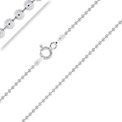 Chaîne Maille Boule 1.5 mm Argent 925/1000 Rhodié 40-45-50-55-60-65-70 cm