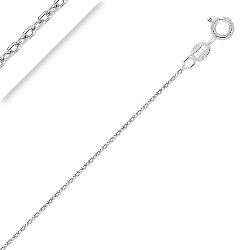 Chaîne de Cheville Argent 925/1000 Rhodié Maille Forçat Limée