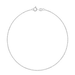 Chaîne de Cheville Argent 925/1000 Rhodié Maille Forçat Limée