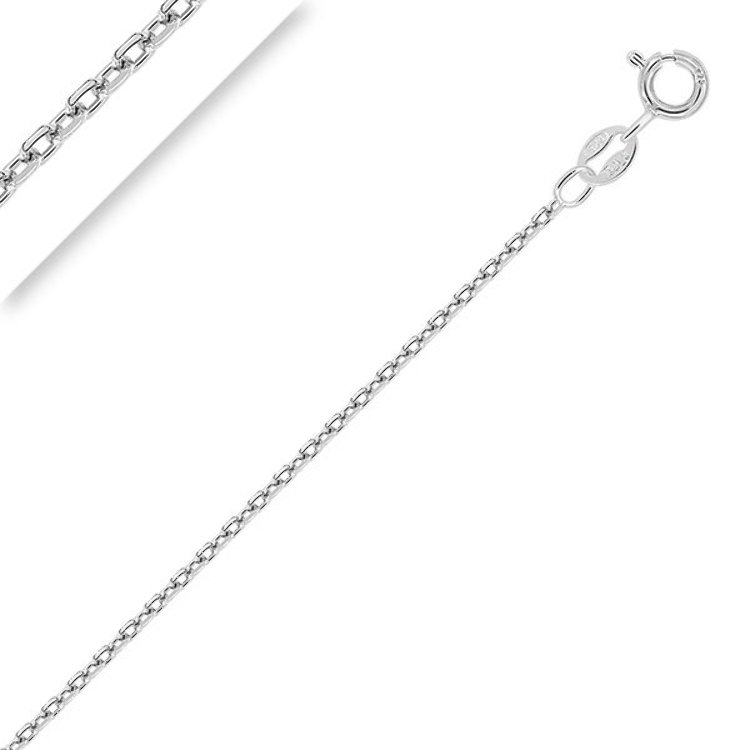 Chaîne de Cheville Argent Rhodié 925/1000 Maille Forçat Limée 1.5 mm