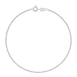 Chaîne de Cheville Argent Rhodié 925/1000 Maille Forçat Limée 1.5 mm