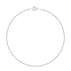 Chaîne de Cheville Argent 925/1000 Rhodié Maille Serpent 1 mm
