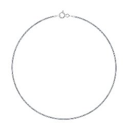 Chaîne de Cheville Argent 925/1000 Rhodié Maille Serpent 1.2 mm