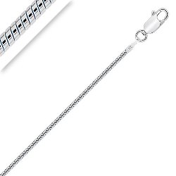 Chaîne de Cheville Argent 925/1000 Rhodié Maille Serpent 1.5 mm