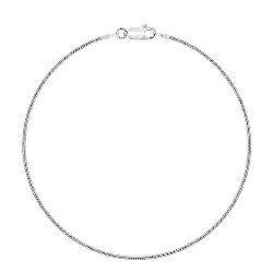 Chaîne de Cheville Argent 925/1000 Rhodié Maille Serpent 1.5 mm