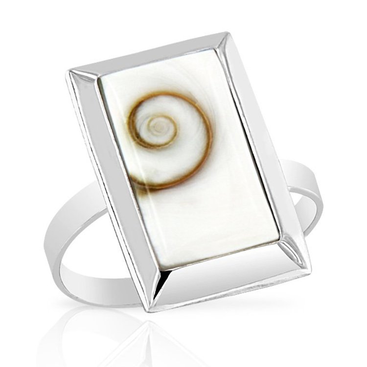 Bague Oeil de Sainte Lucie Argent 925 rectangulaire 