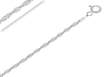 Chaîne de Cheville Maille Singapour 2 mm Argent Rhodié 925 