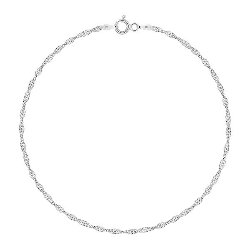 Chaîne de Cheville Maille Singapour 2 mm Argent Rhodié 925 