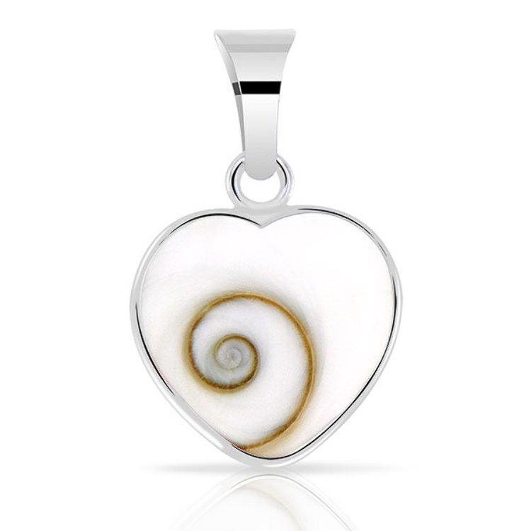 Pendentif Coeur en Argent 925/1000 Oeil de Sainte Lucie 