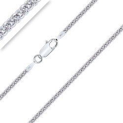 Chaîne Argent 925 Rhodié Homme et Femme Maille Spiga 2 mm 40 à 70 cm