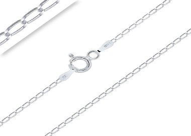 Chaîne Enfant ou Bébé Argent 925/1000 Rhodié Maille Cheval 1.1 mm 32-34-36-38-40 cm